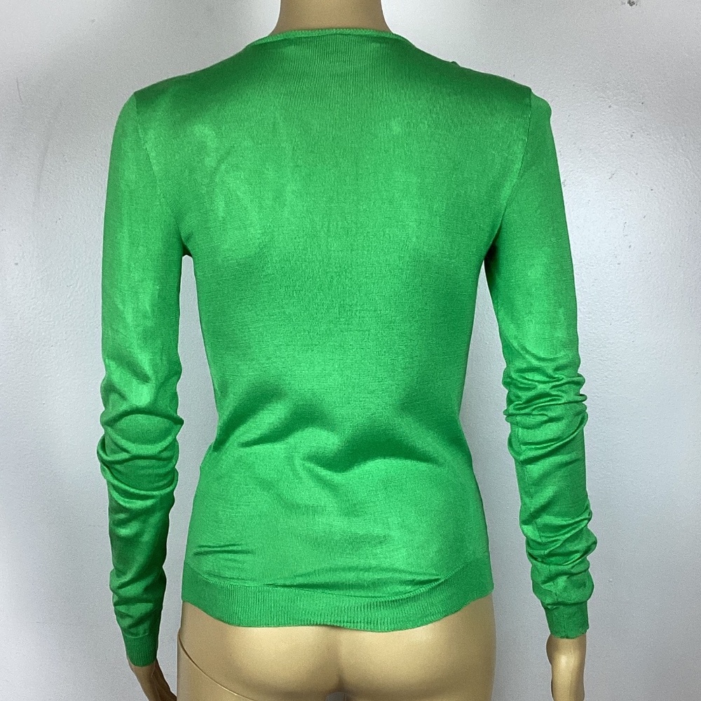 Vintage Ralph Lauren Black Label 100% Silk Cardigan Green S - Picture 4 of 9
